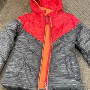 Kids Red and Gray Hooded Jacket